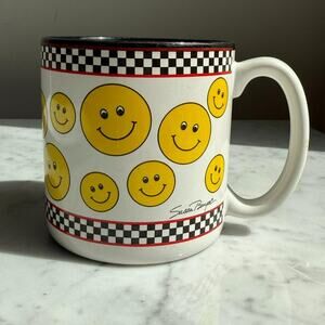 Vintage 90s Susan Burger Smiley Face Mug 12oz Made in Korea